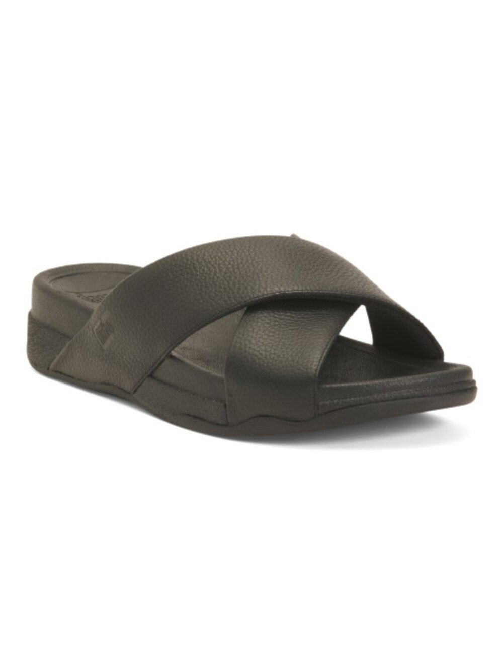 FITFLOP Men's Leather Surfer Tumbled Cross Slide Sandals